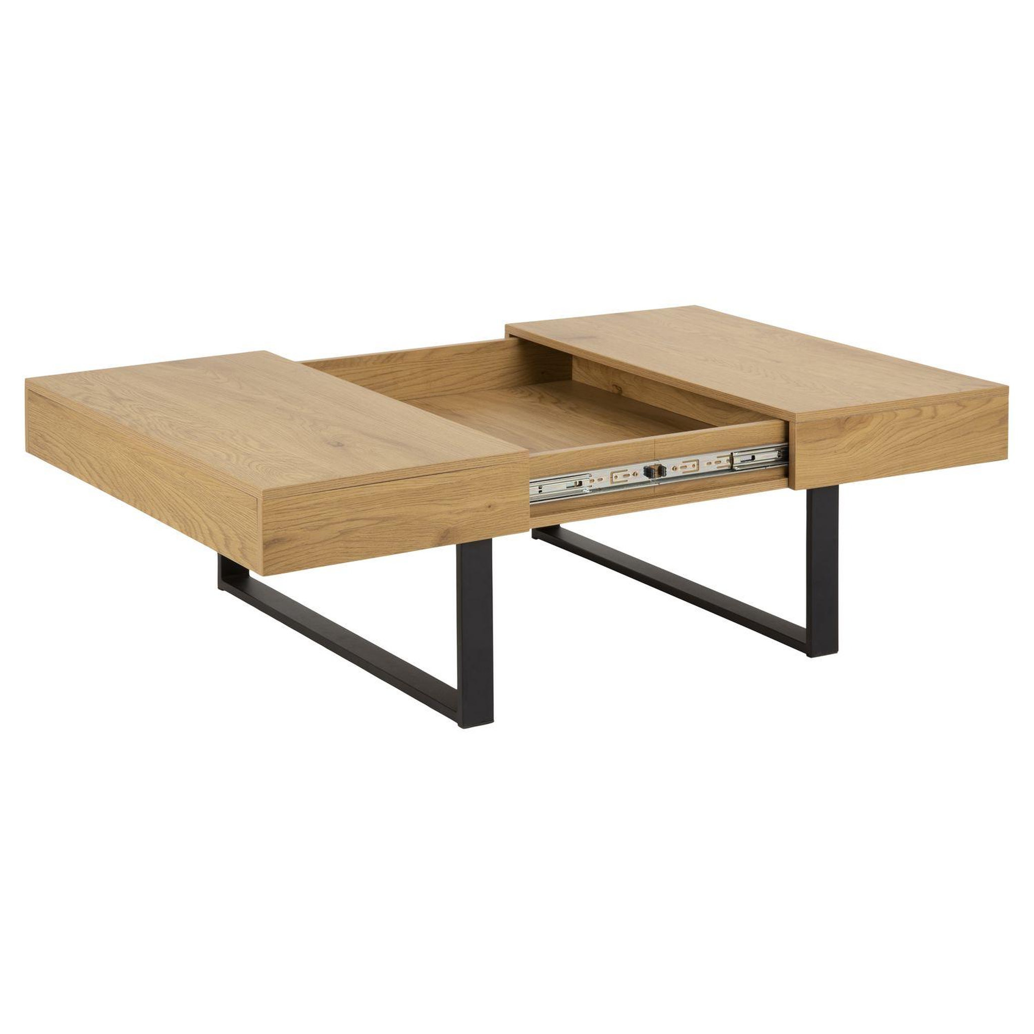 Voir la diapositive 3 : TOILINUX Table basse mdf et métal - marron et noir