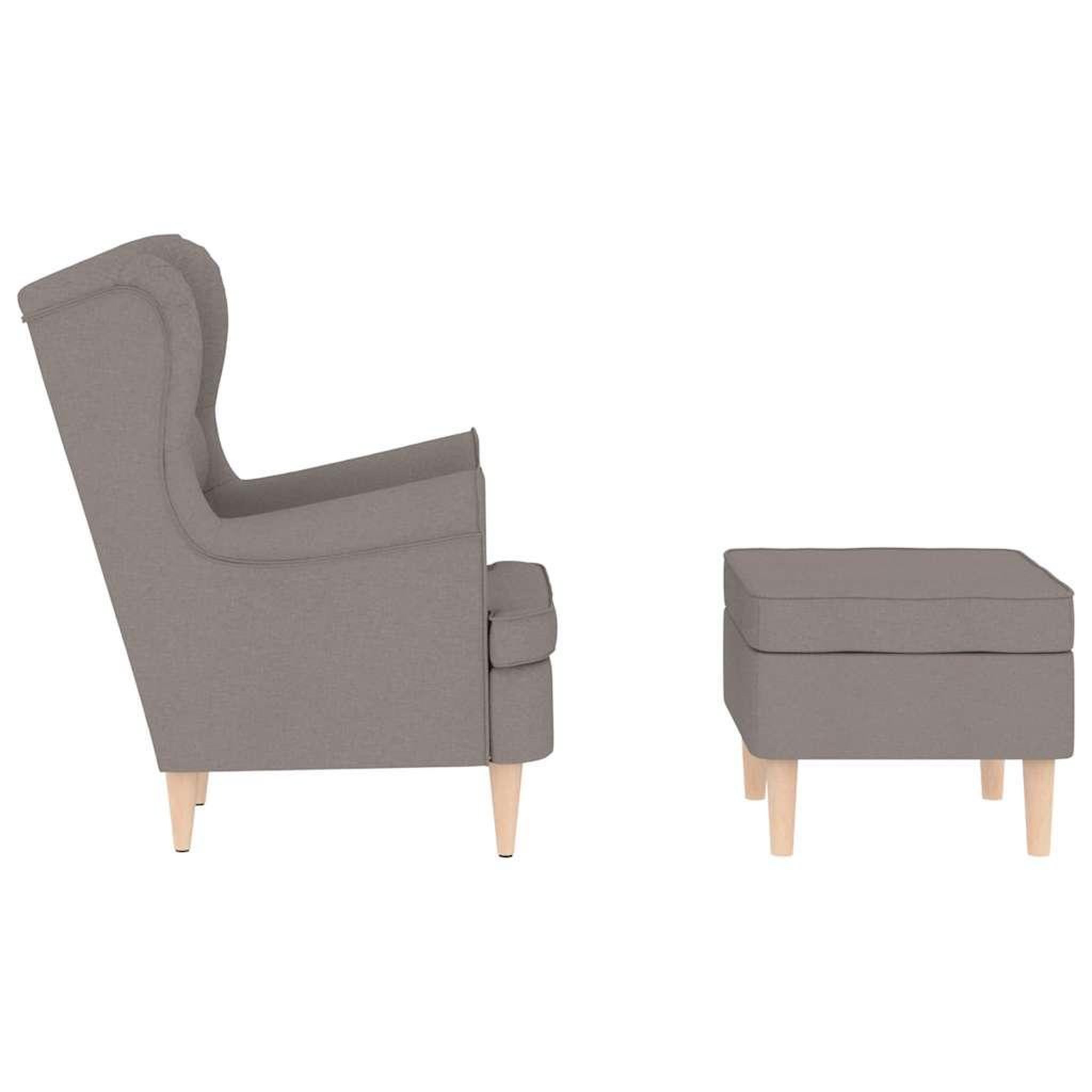 Voir la diapositive 5 : VIDAXL Fauteuil avec repose-pied Taupe Tissu