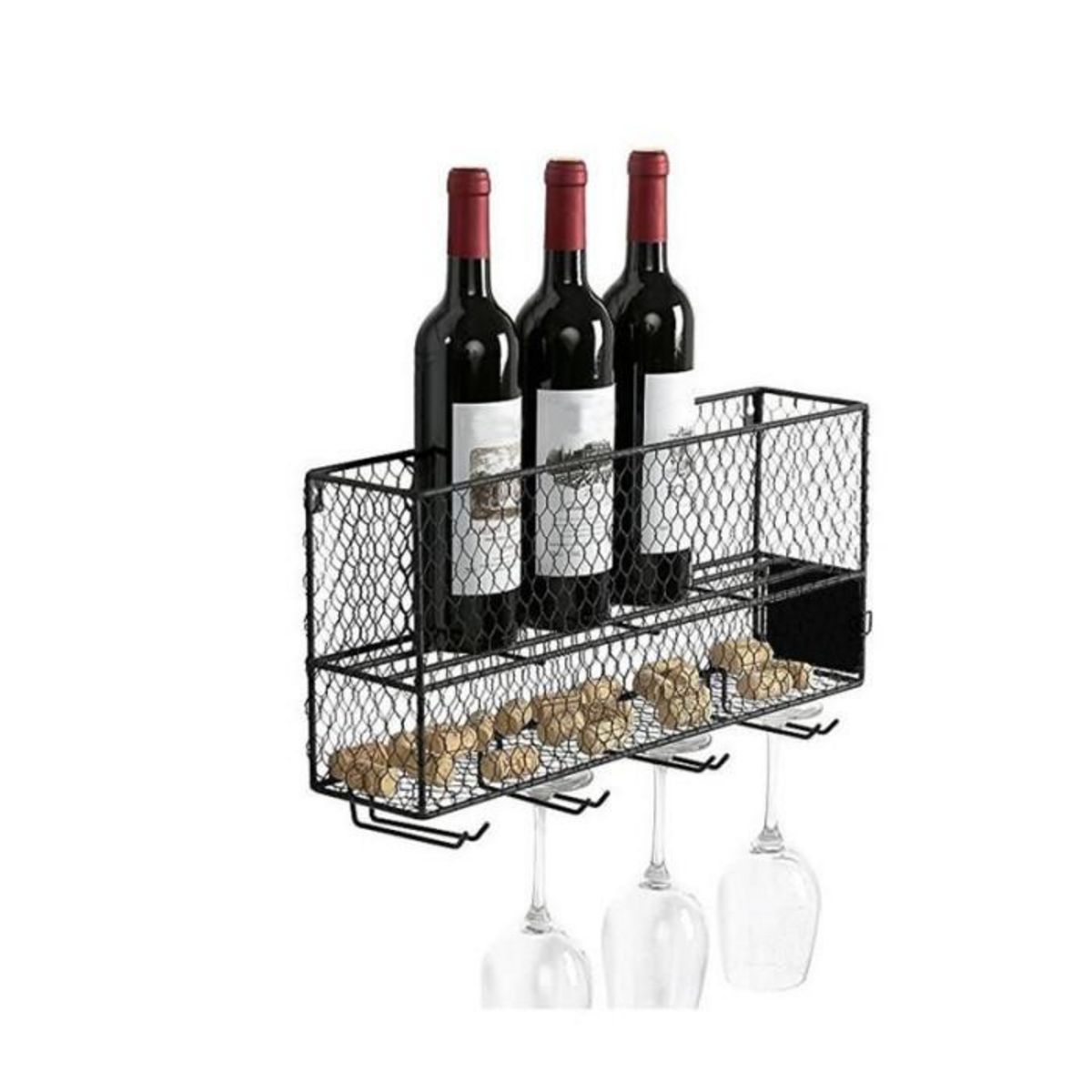 Paris Prix Support Mini Bar à Vin  Rack  48cm Noir