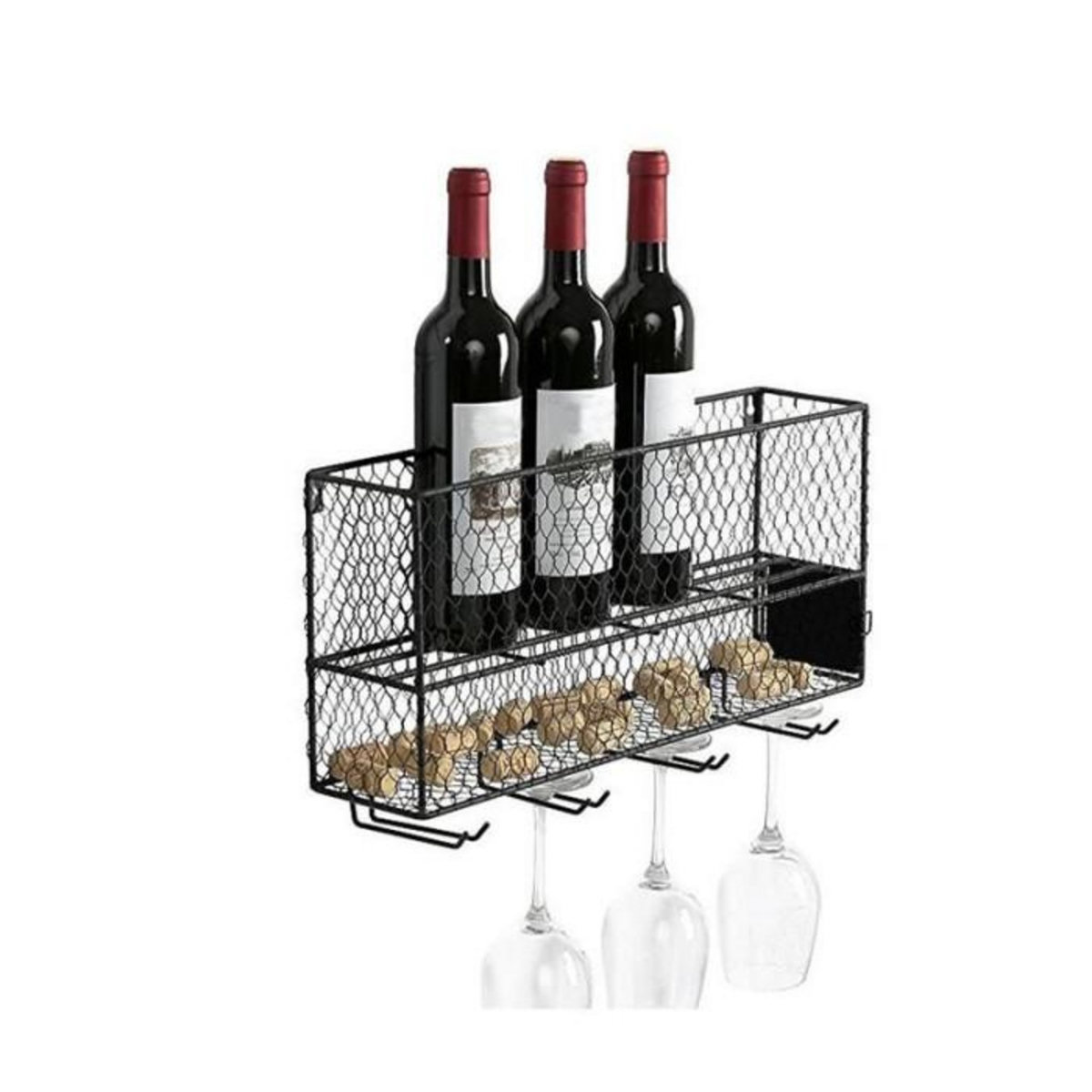 Paris Prix Support Mini Bar à Vin  Rack  48cm Noir