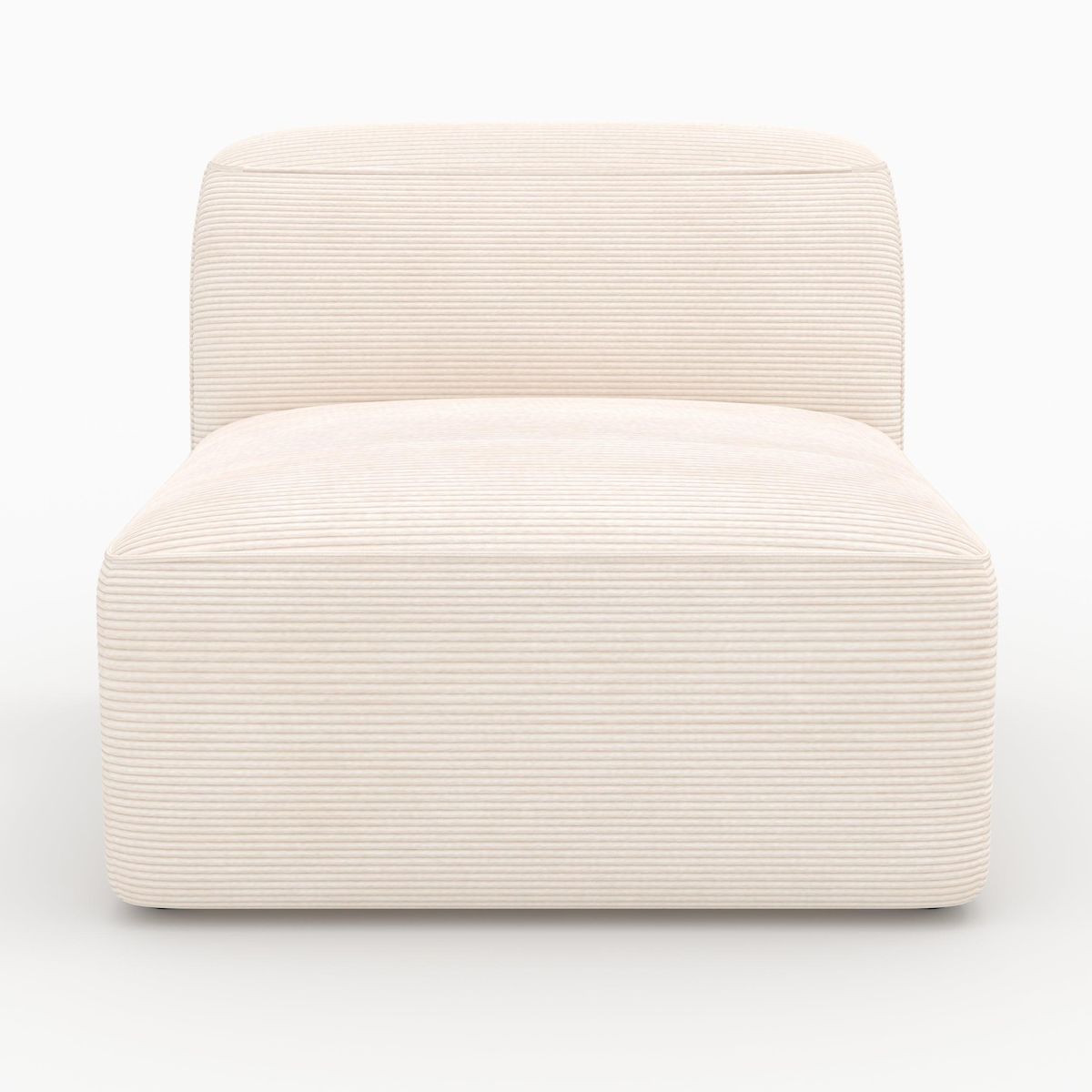 Rendez vous déco Canapé modulable en velours côtelé blanc cassé 3 places-Mina