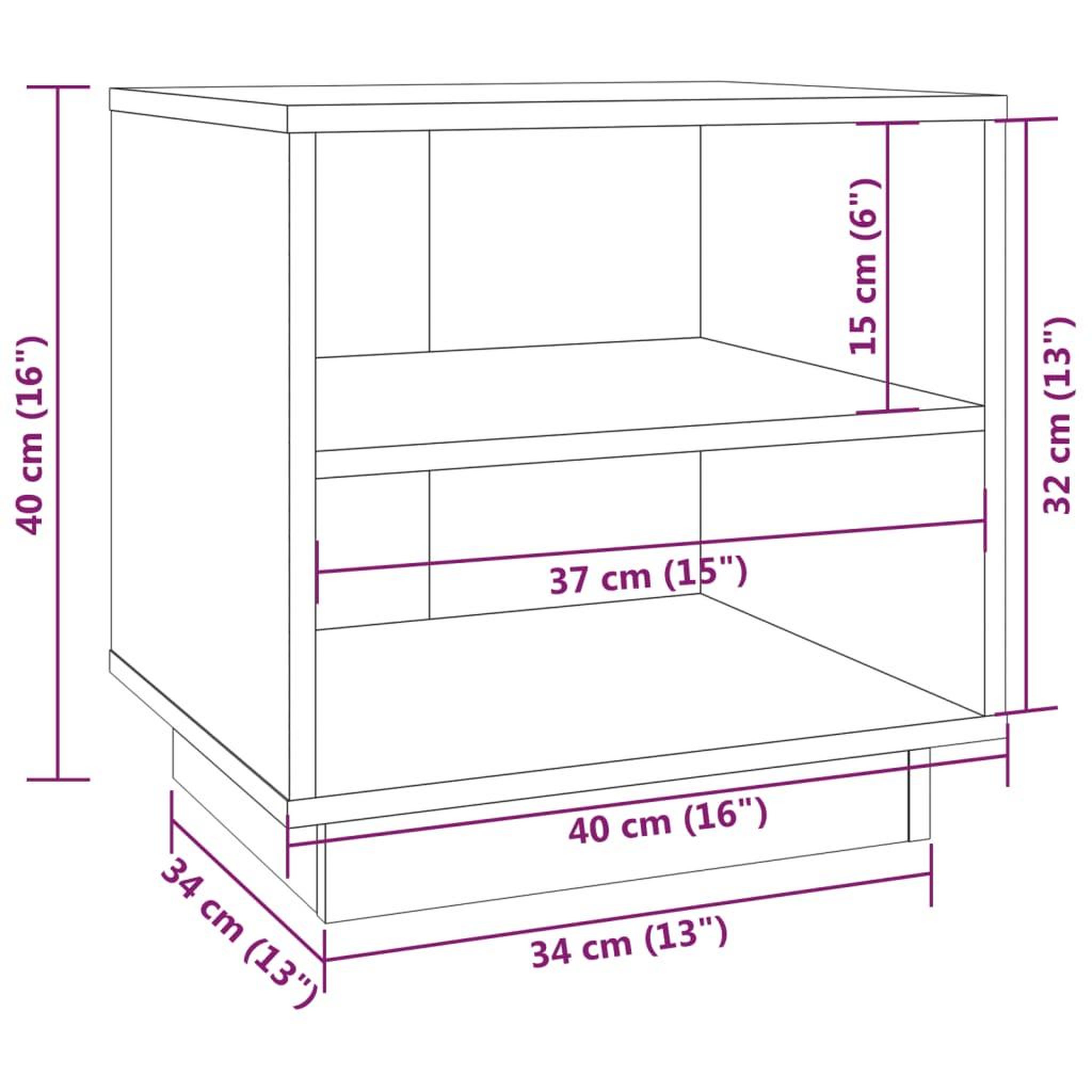 Voir la diapositive 6 : VIDAXL Tables de chevet 2 pcs 40x34x40 cm Bois de pin solide