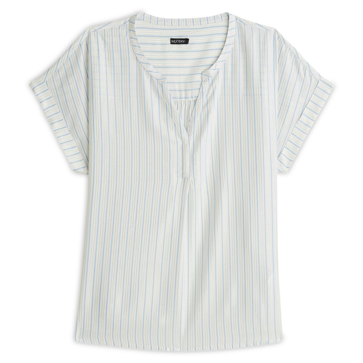 IN EXTENSO Blouse manches courtes col v blanche femme