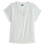 Voir la diapositive 3 : IN EXTENSO Blouse manches courtes col v blanche femme