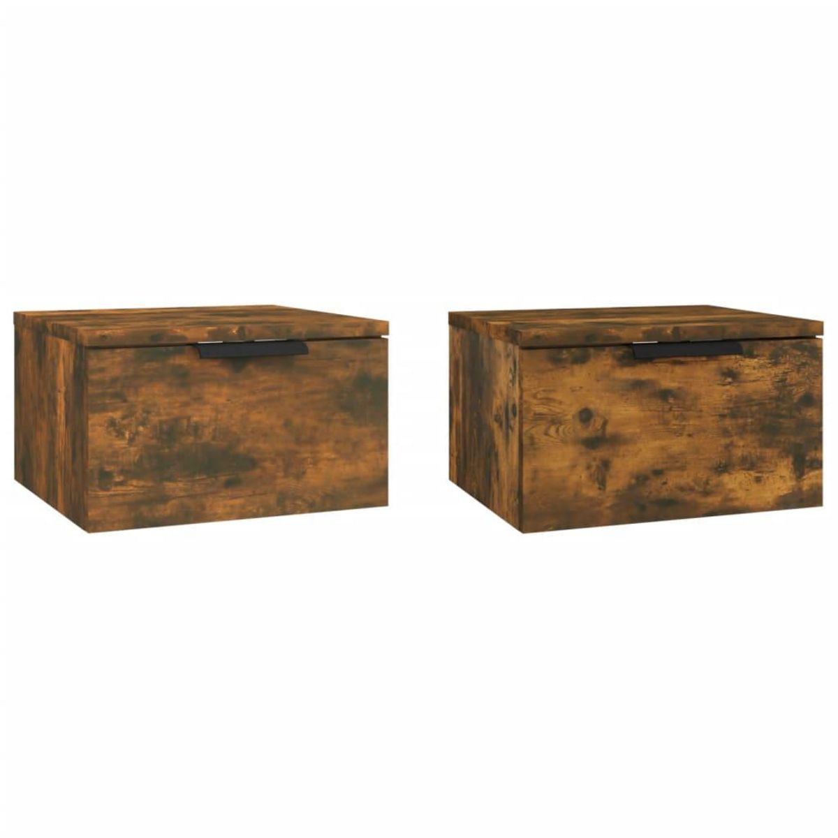 VIDAXL Tables de chevet murales 2 pcs Chene fume 34x30x20 cm