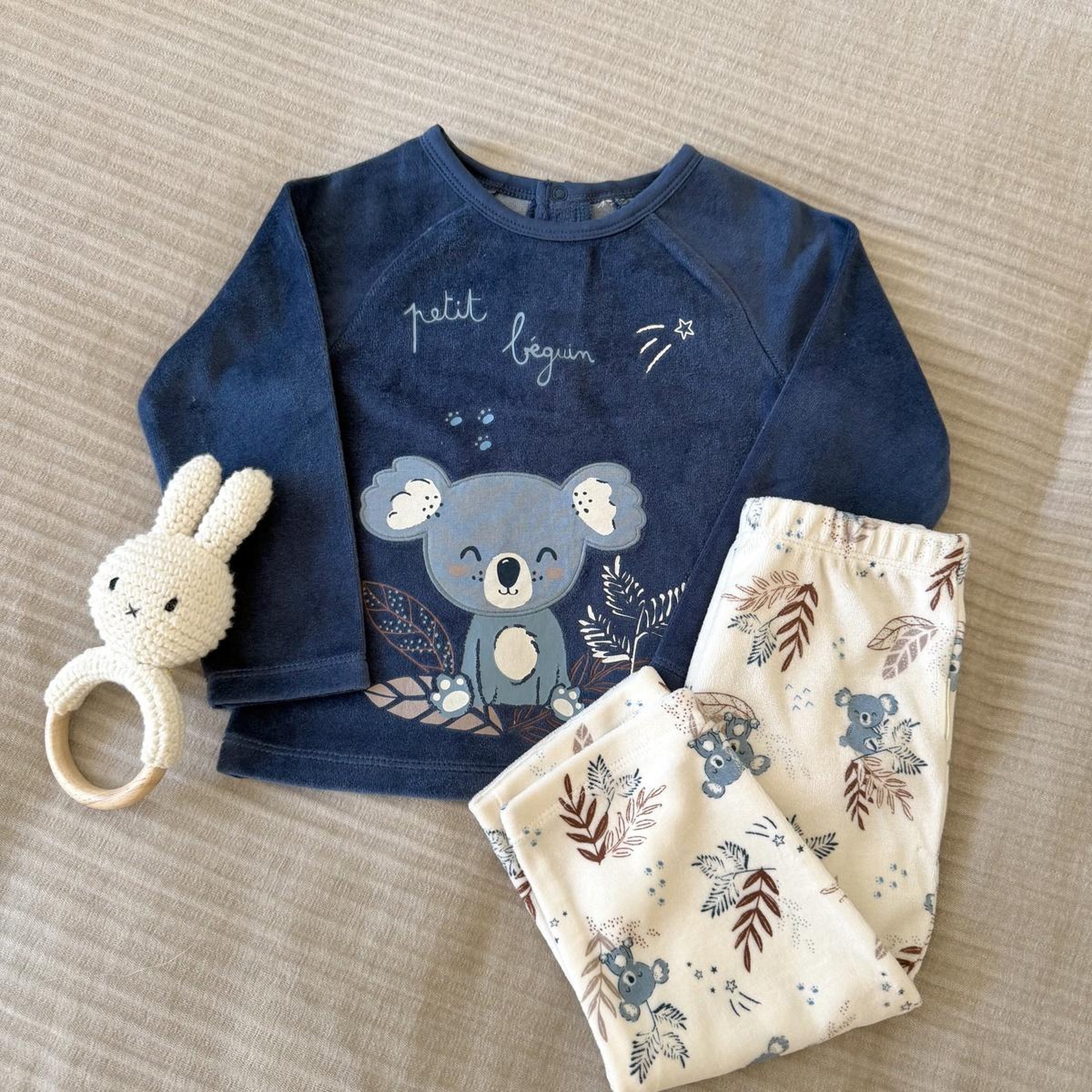 Voir la diapositive 6 : PETIT BEGUIN Pyjama enfant 2 pièces en velours mathéo