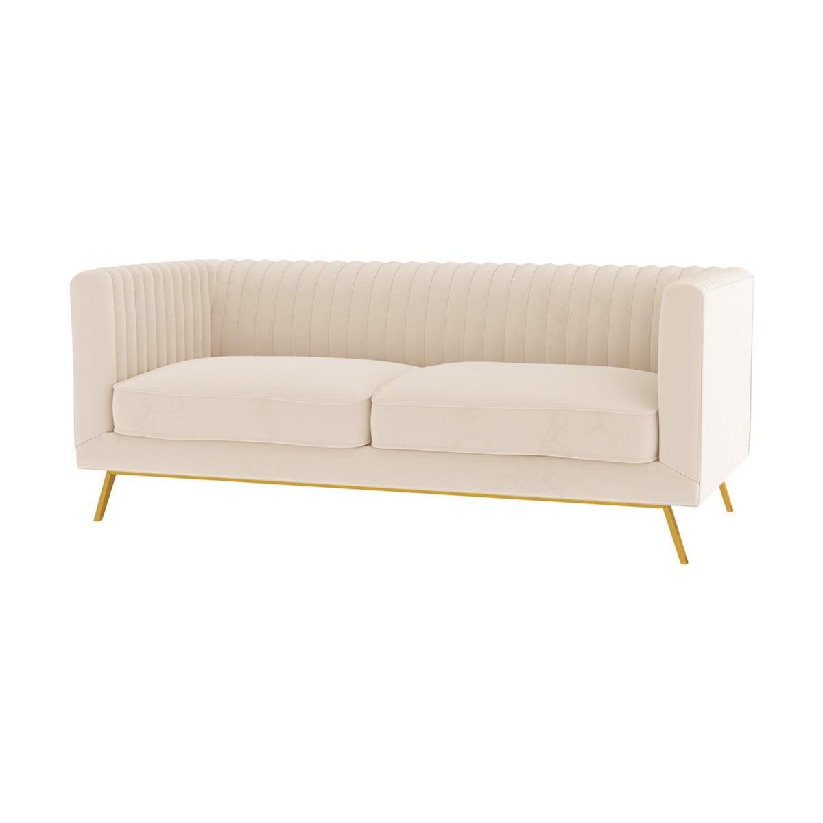 Rendez vous déco Canapé 2 places en velours beige-Gatsby