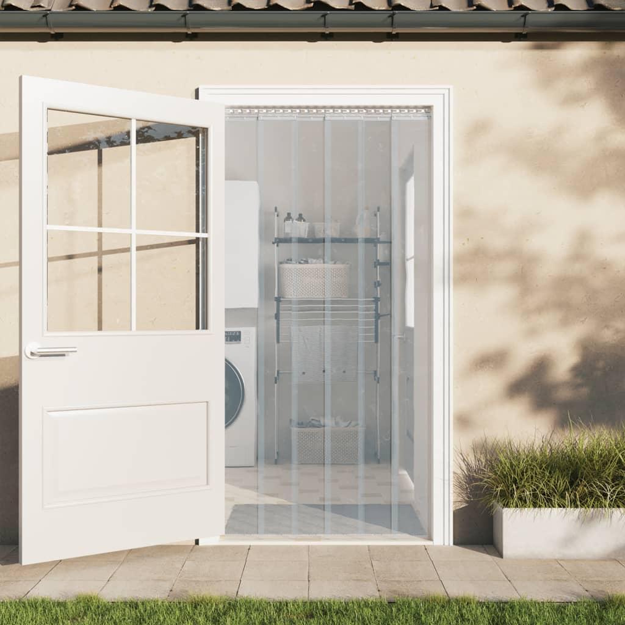 Voir la diapositive 1 : VIDAXL Rideau de porte transparent 300 mmx2,6 mm 10 m PVC