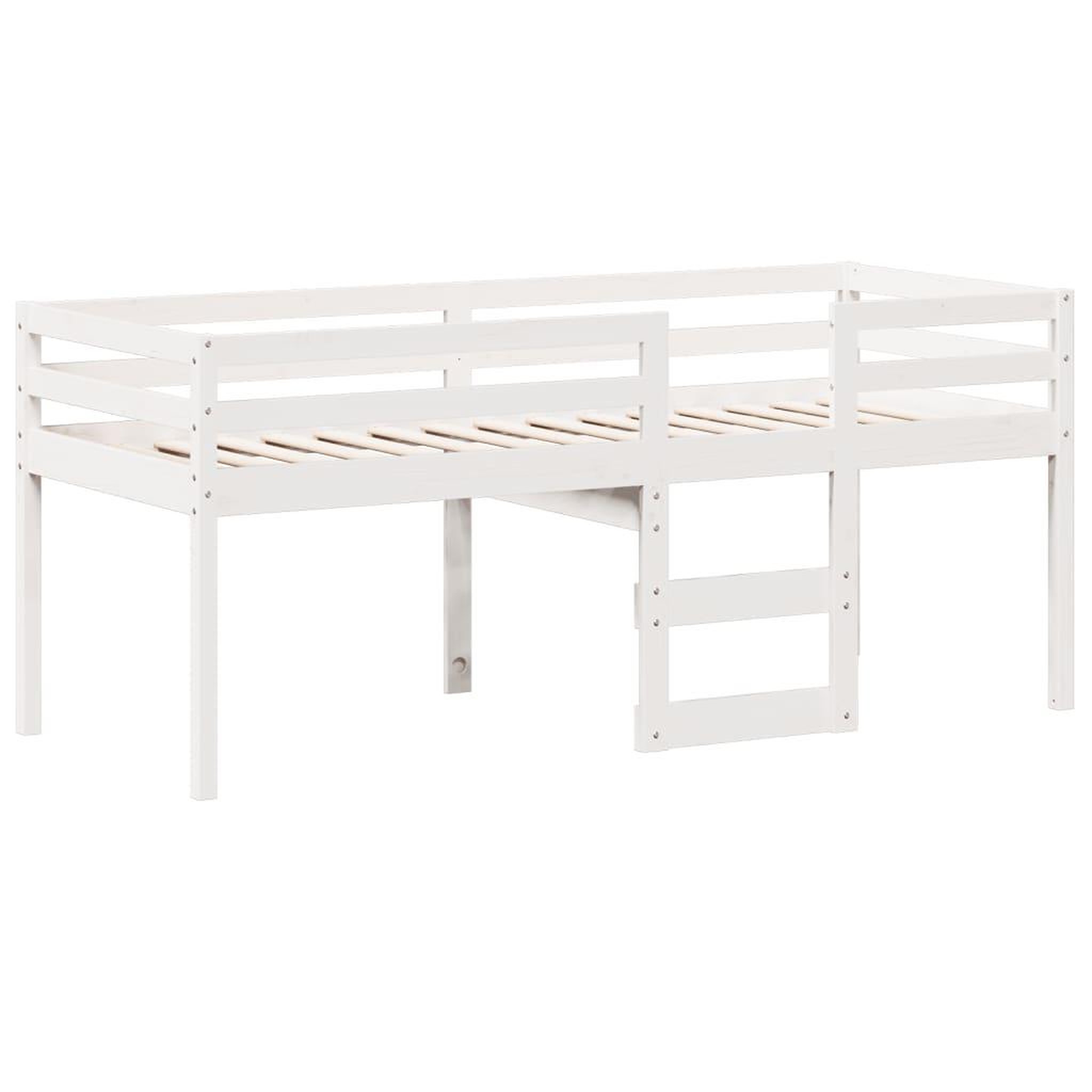 Voir la diapositive 5 : VIDAXL Lit haut sans matelas blanc 90x190 cm bois de pin massif