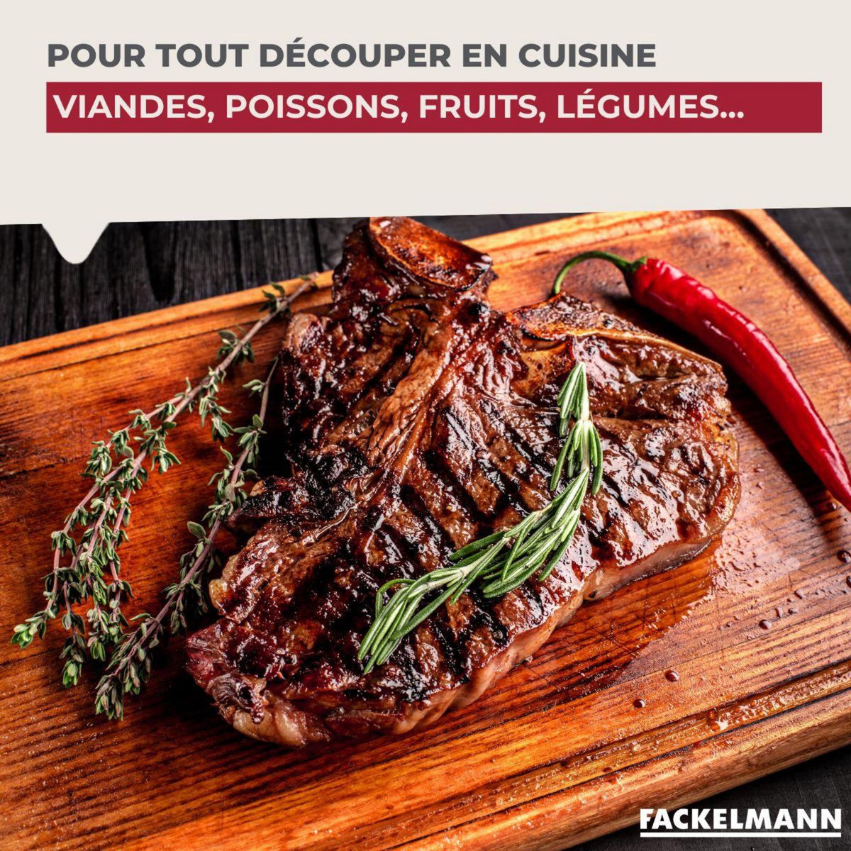 Fackelmann Planche à découper, hêtre avec rigolle et collecteur de sang 45 x 25 cm Fackelmann Wood Edition