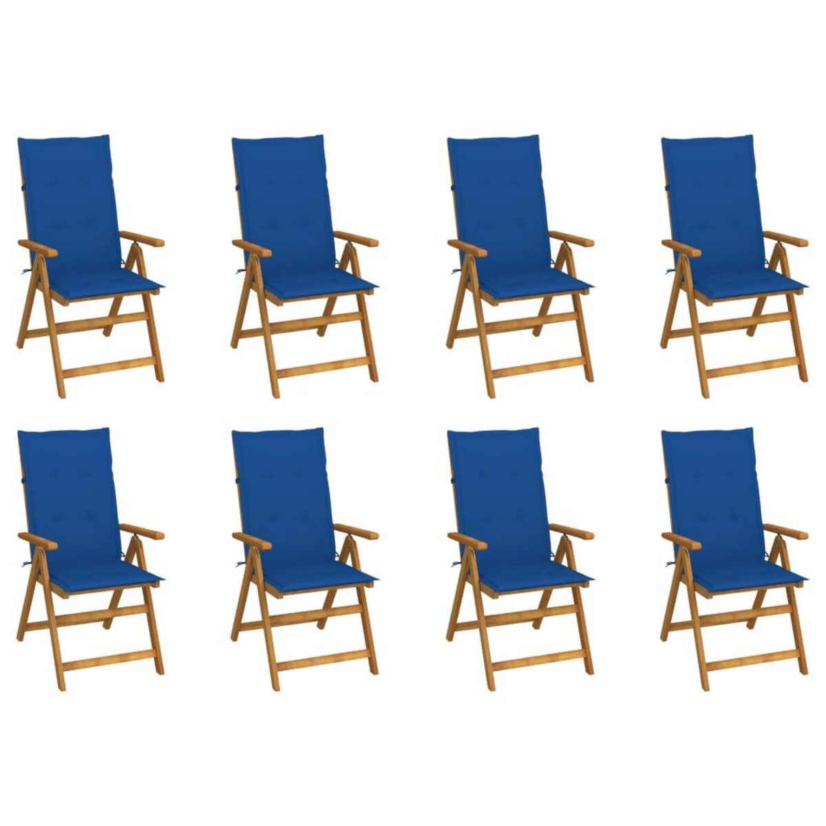 VIDAXL Chaises pliables de jardin avec coussins lot de 8 Bois d'acacia