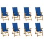 Voir la diapositive 1 : VIDAXL Chaises pliables de jardin avec coussins lot de 8 Bois d'acacia