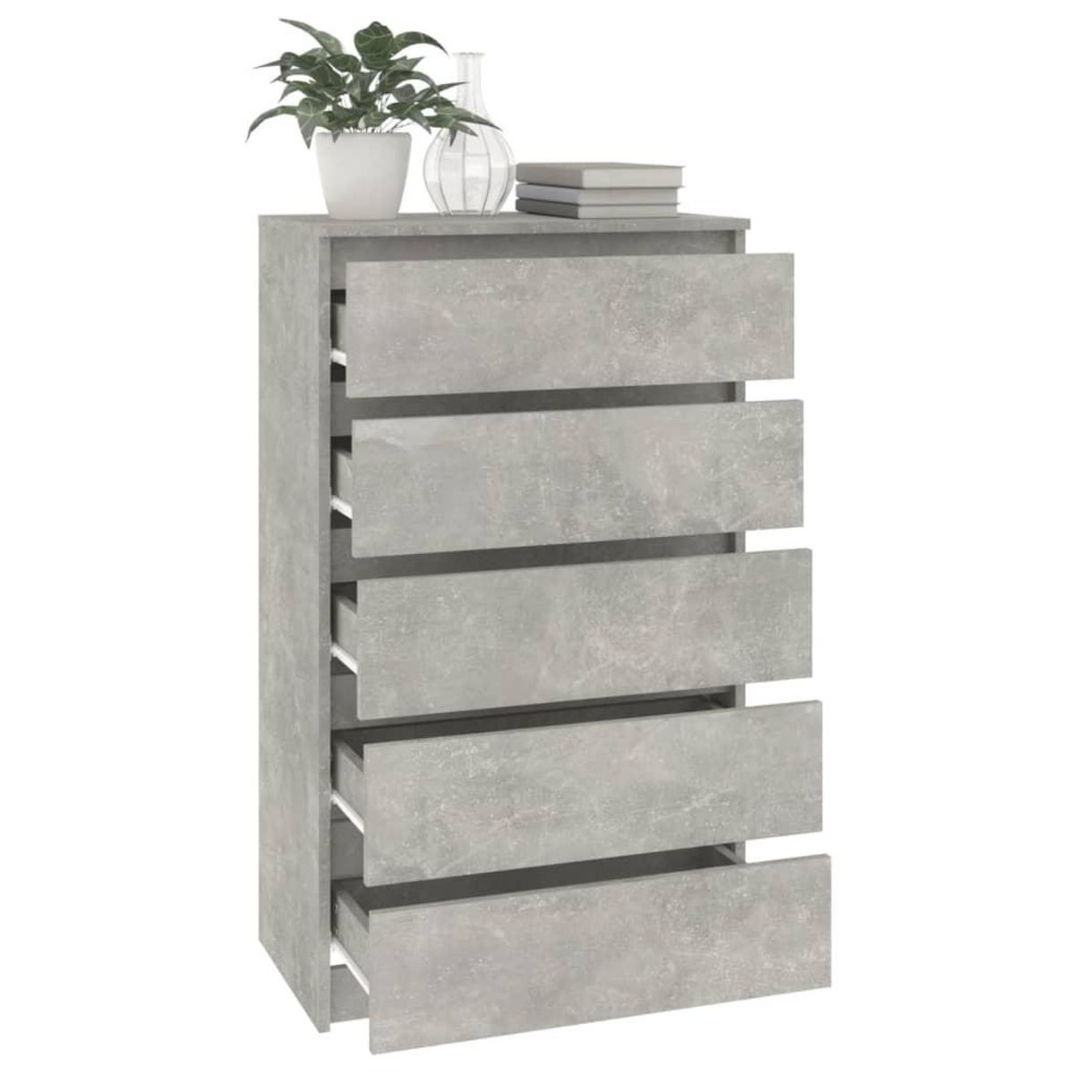 VIDAXL Commode Gris beton 60x36x103 cm Bois d'ingenierie