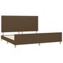Voir la diapositive 4 : VIDAXL Cadre de lit sans matelas marron fonce 200x200 cm tissu