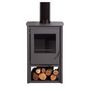 Voir la diapositive 2 : Juan Panadero Poêle à bois 7,4 Kw avec bûcher - BAYONNE PREMIUM
