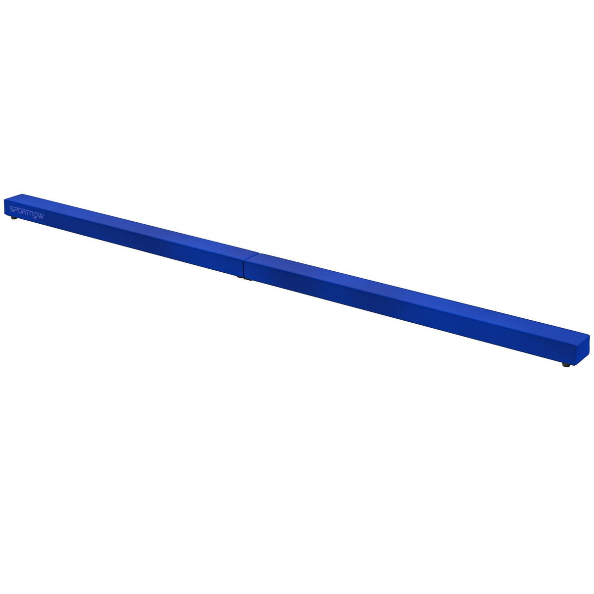 HOMCOM Poutre gymnastique pliable 240 cm - poutre d'équilibre antidérapante - bois de pin revêtement flanelle bleu
