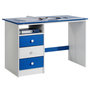 Voir la diapositive 2 : IDIMEX Bureau enfant KEVIN, en pin massif, 3 tiroirs et plateau inclinable