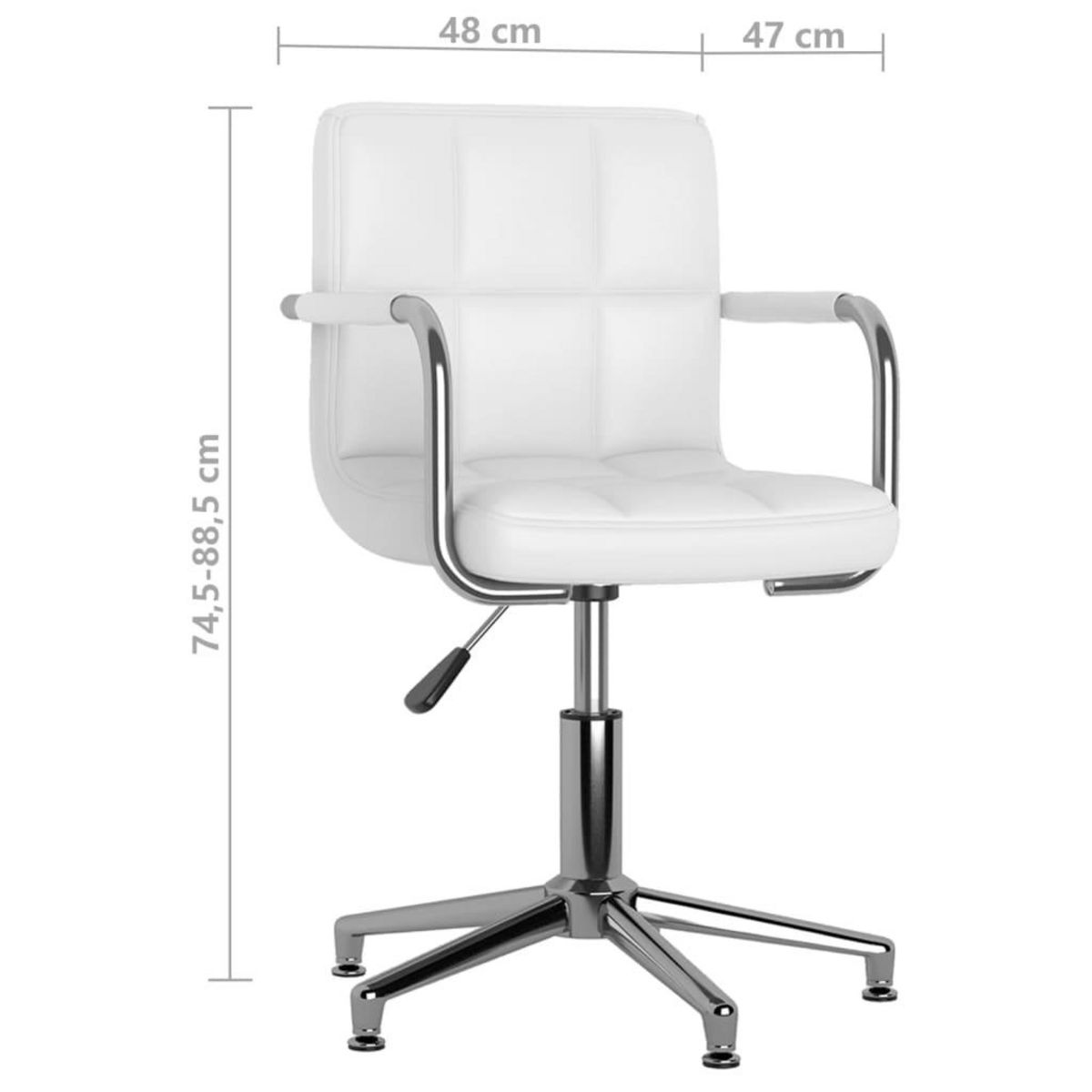 VIDAXL Chaises pivotantes a manger lot de 4 blanc similicuir