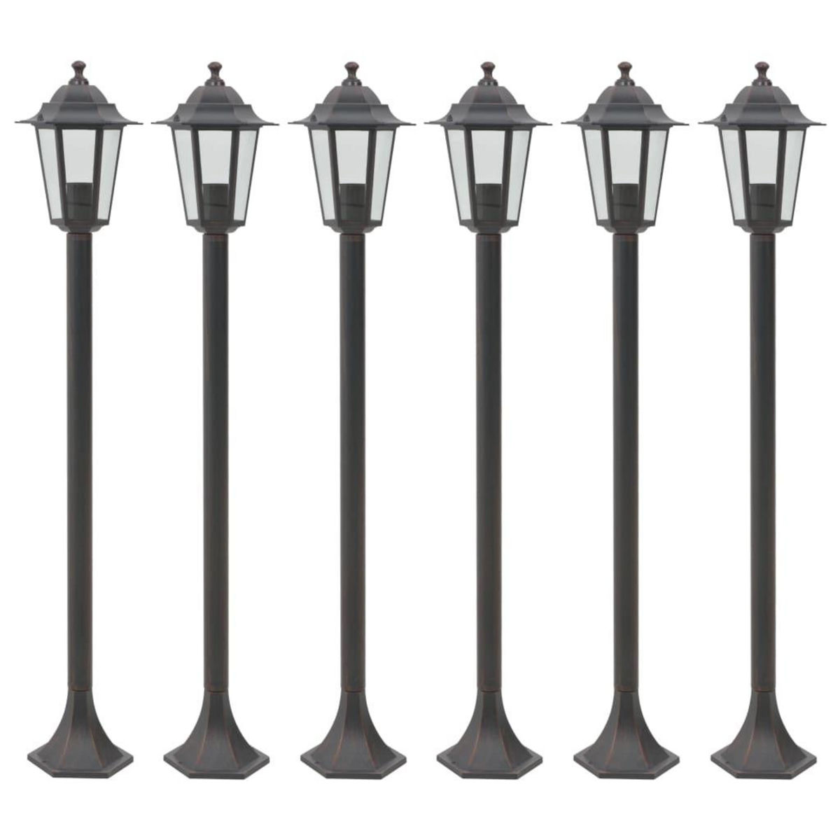 VIDAXL Lampe de jardin a piquet 6 pcs E27 110 cm Aluminium Bronze