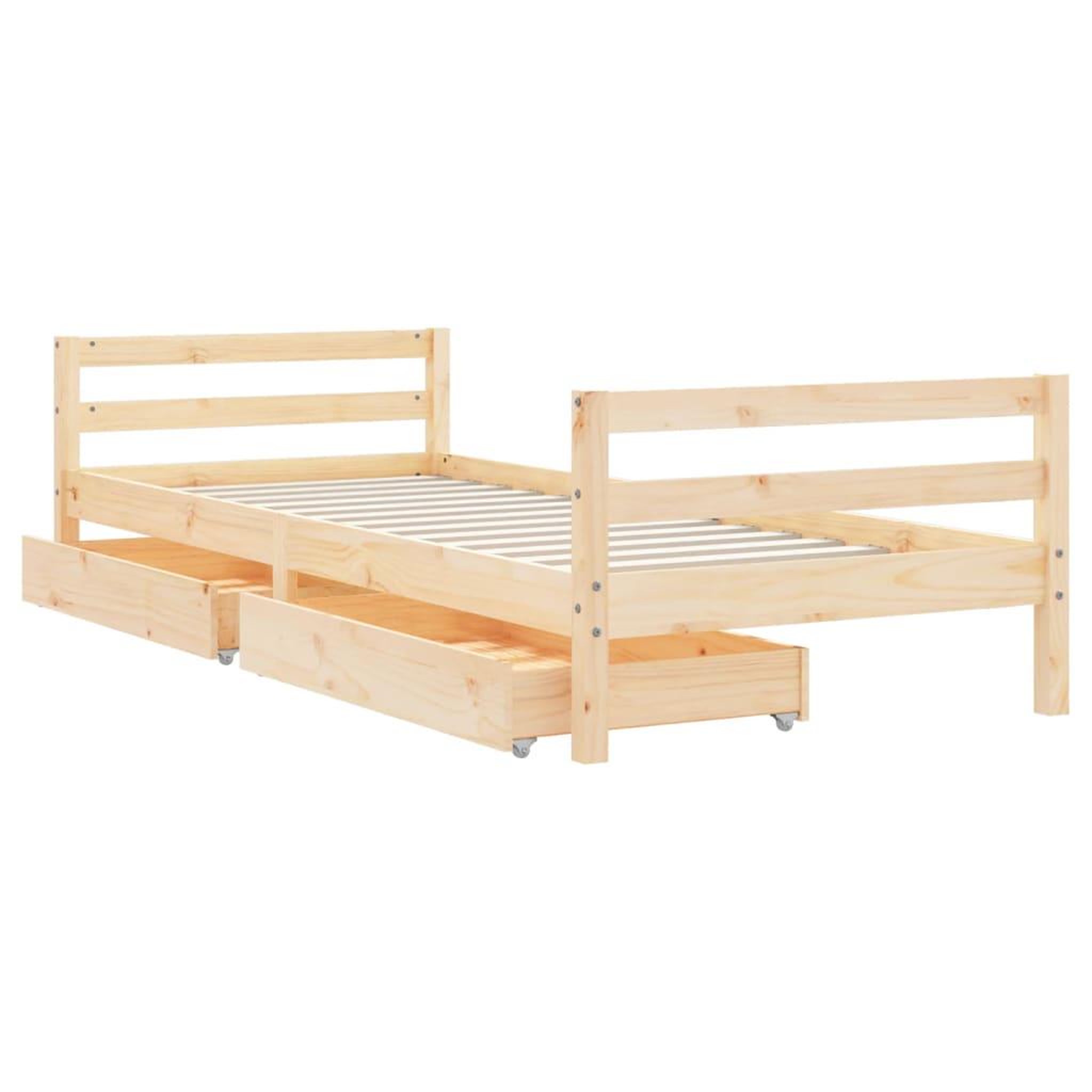 Voir la diapositive 4 : VIDAXL Cadre de lit enfant avec tiroirs 90x200 cm bois de pin massif