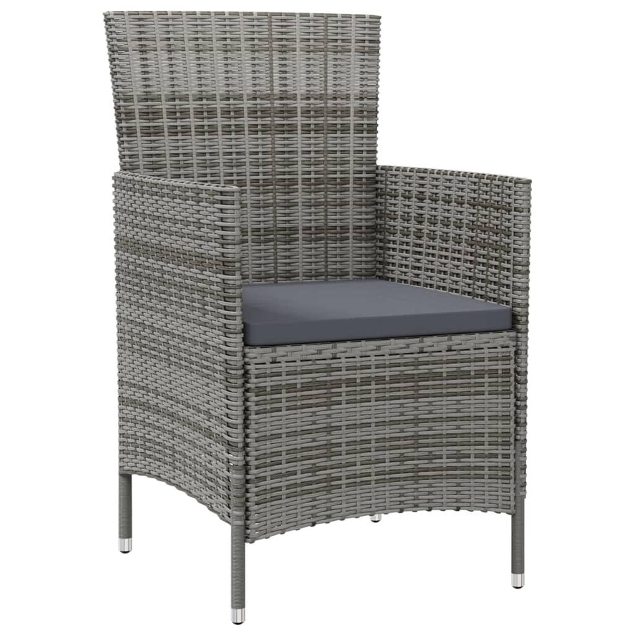 Voir la diapositive 3 : VIDAXL Salon de jardin 7 pcs avec coussins Resine tressee Gris