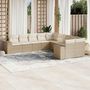 Voir la diapositive 1 : VIDAXL Salon de jardin avec coussins 10 pcs beige resine tressee