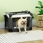 Voir la diapositive 2 : PAWHUT Sac de transport pour chien et chat pliable - poignée, 3 entrées zippées, poche - coussin amovible inclus - acier oxford polyester gris noir