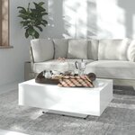 VIDAXL Table basse Blanc brillant 85x55x31 cm Bois d'ingenierie