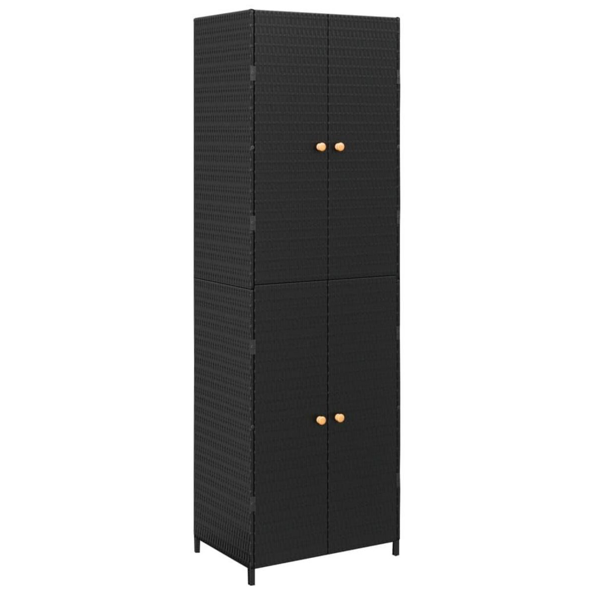 VIDAXL Armoire de rangement de jardin Noir 59x40x180 cm Resine tressee