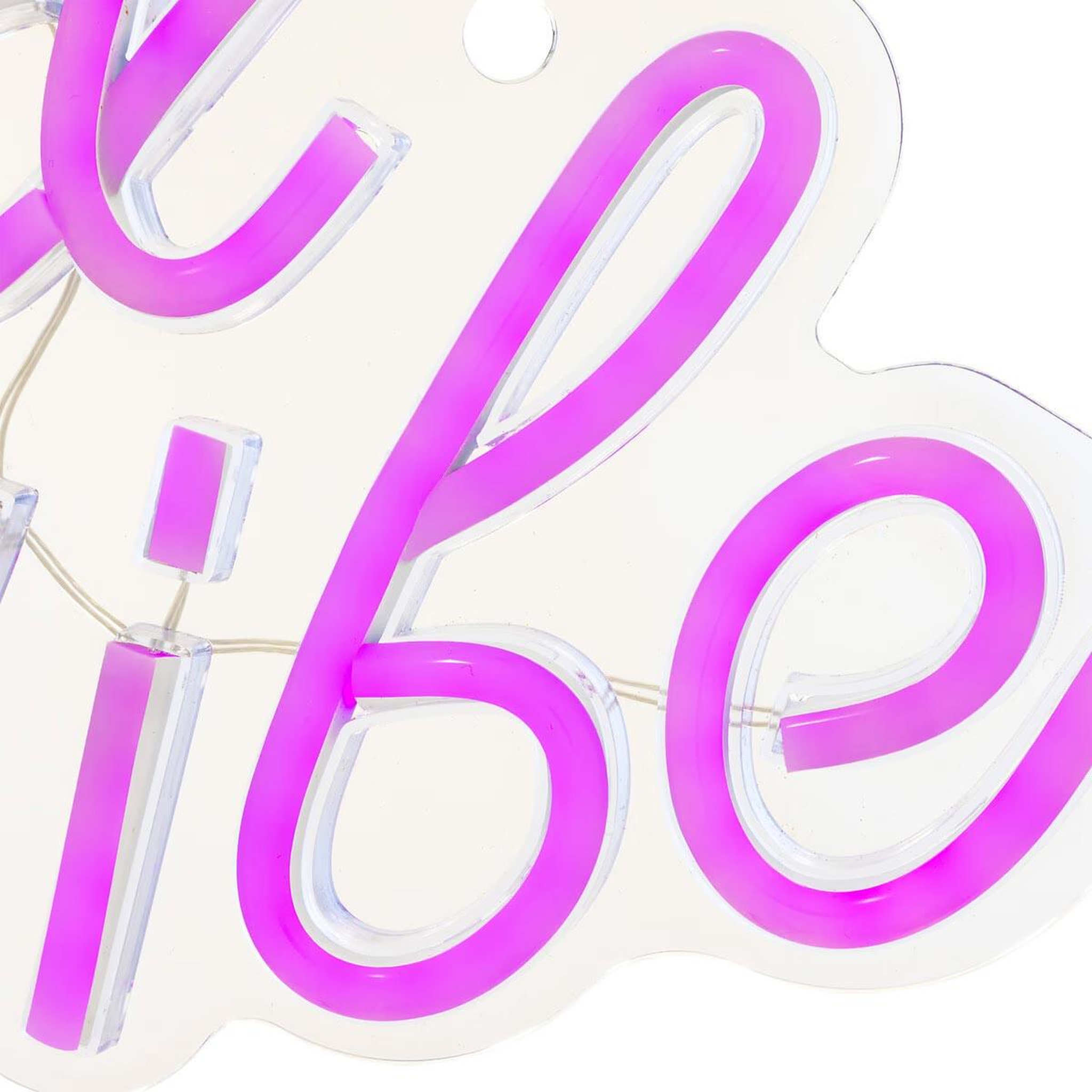 Voir la diapositive 2 : ATMOSPHERA Lampe murale néon led  good vibes  40cm rose