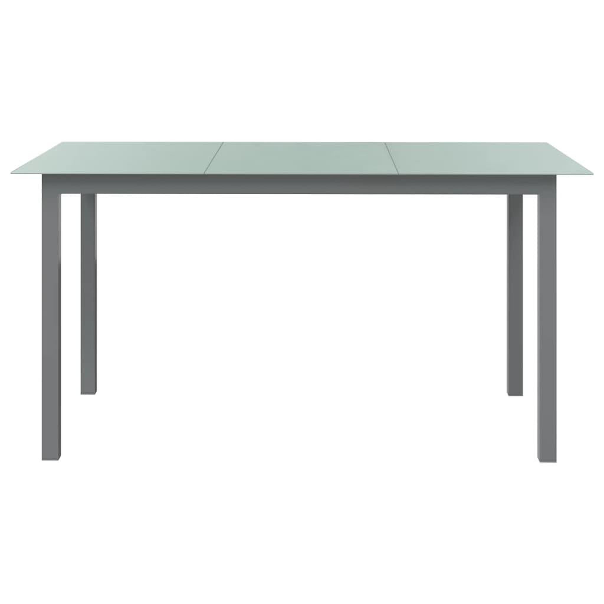 Voir la diapositive 2 : VIDAXL Table de jardin Gris clair 150x90x74 cm Aluminium et verre