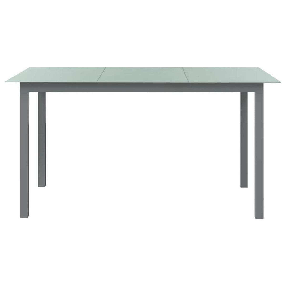 VIDAXL Table de jardin Gris clair 150x90x74 cm Aluminium et verre
