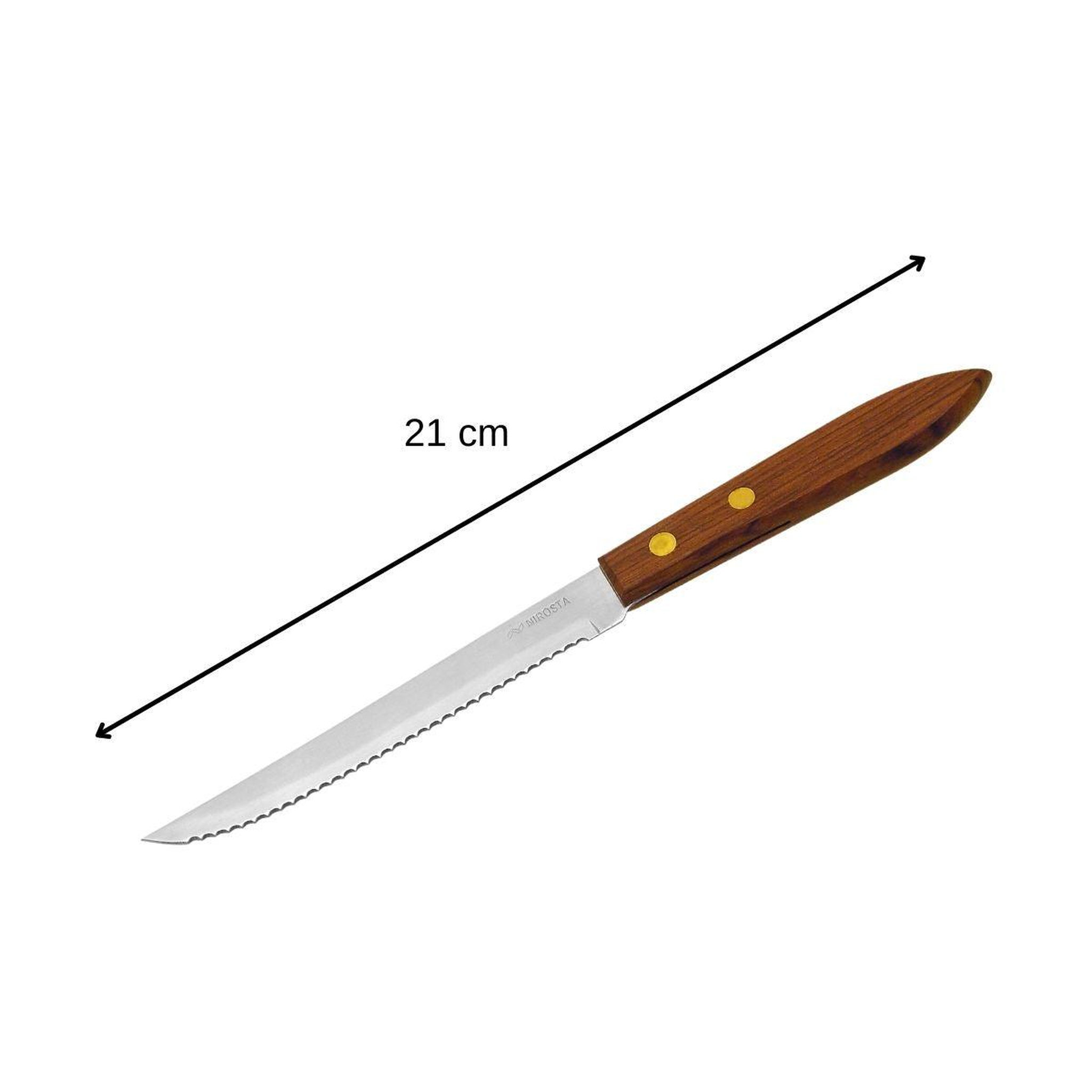 Voir la diapositive 3 : NIROSTA Petit couteau de cuisine avec manche en bois 21 cm nirosta