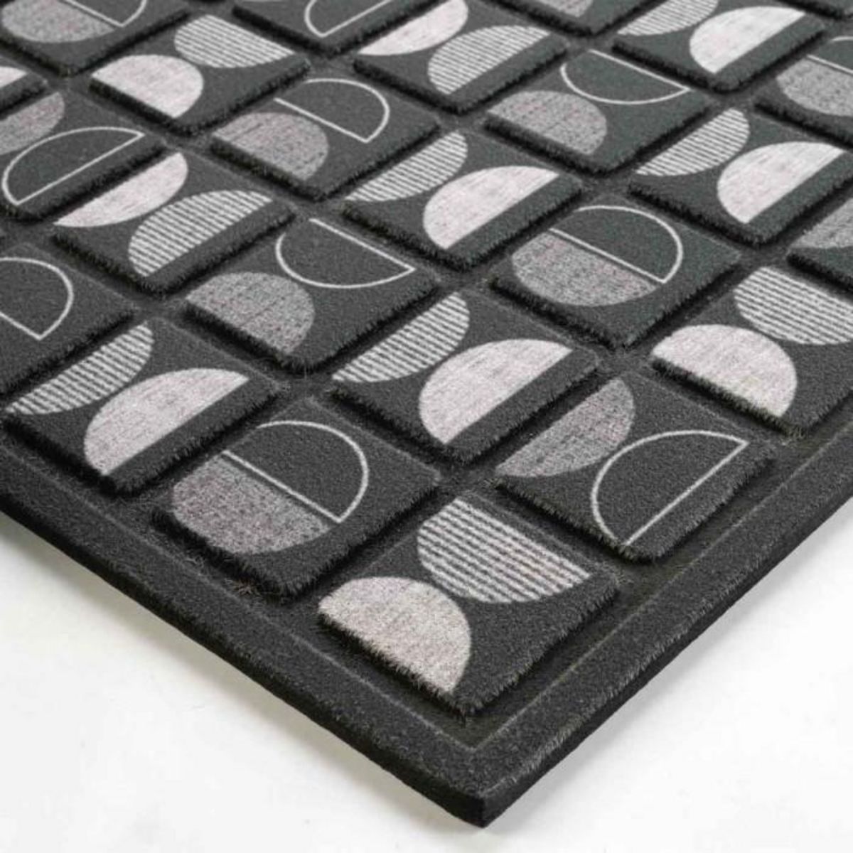 Paris Prix Tapis d'Entrée Déco  Retroblack  45x75cm Noir