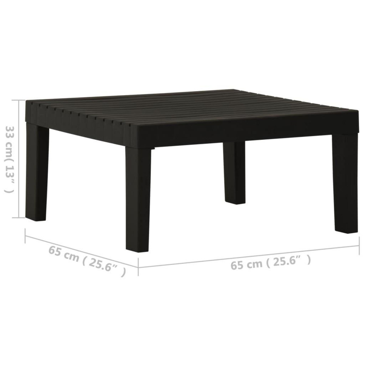 VIDAXL Table de salon de jardin Plastique Gris