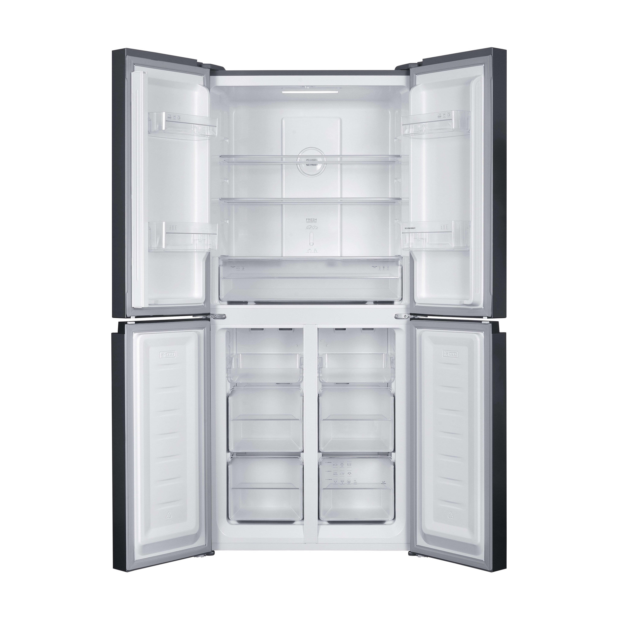 Voir la diapositive 6 : SCHNEIDER Réfrigérateur Multiportes 362L Inox - SCMD362HNF-XD