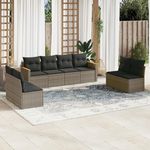 VIDAXL Salon de jardin 8 pcs avec coussins gris resine tressee
