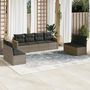 Voir la diapositive 1 : VIDAXL Salon de jardin 8 pcs avec coussins gris resine tressee