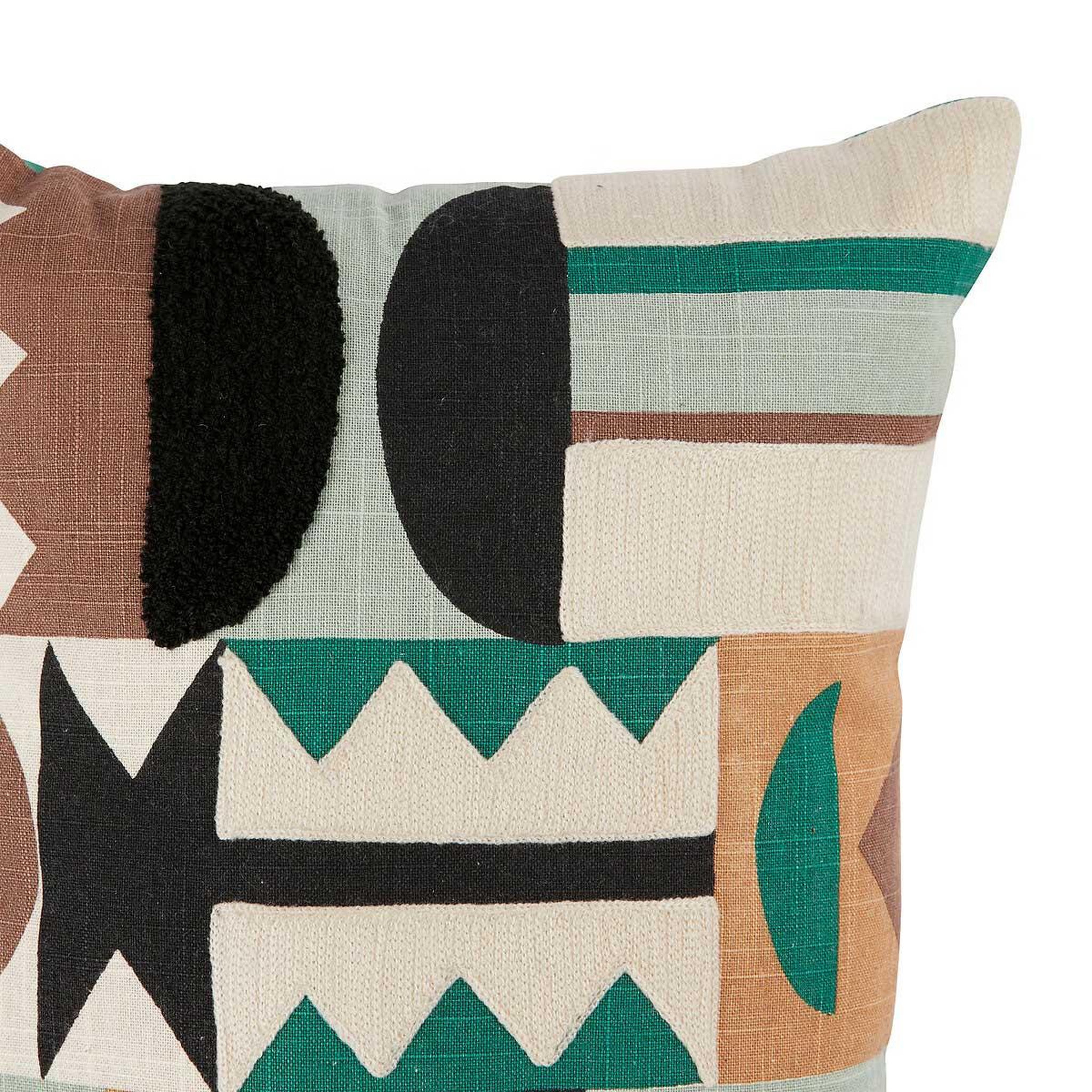 Voir la diapositive 3 : ATMOSPHERA Coussin brodé imprimé  malakite  30x50cm vert