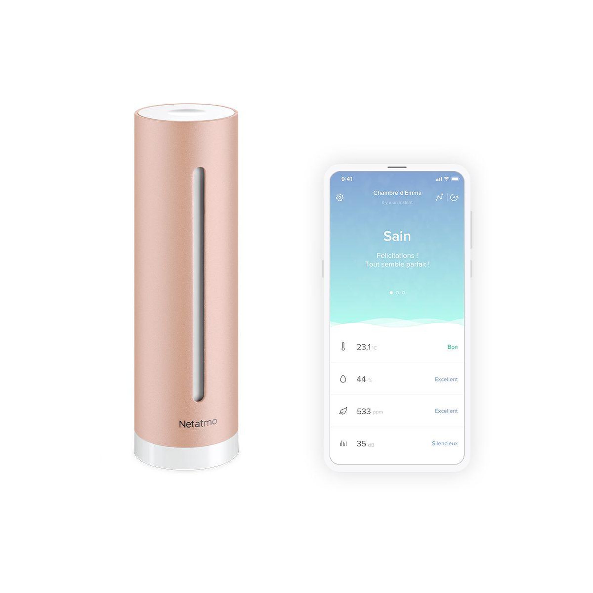 Voir la diapositive 2 : NETATMO Capteur qualité de l'air connecté et intelligent