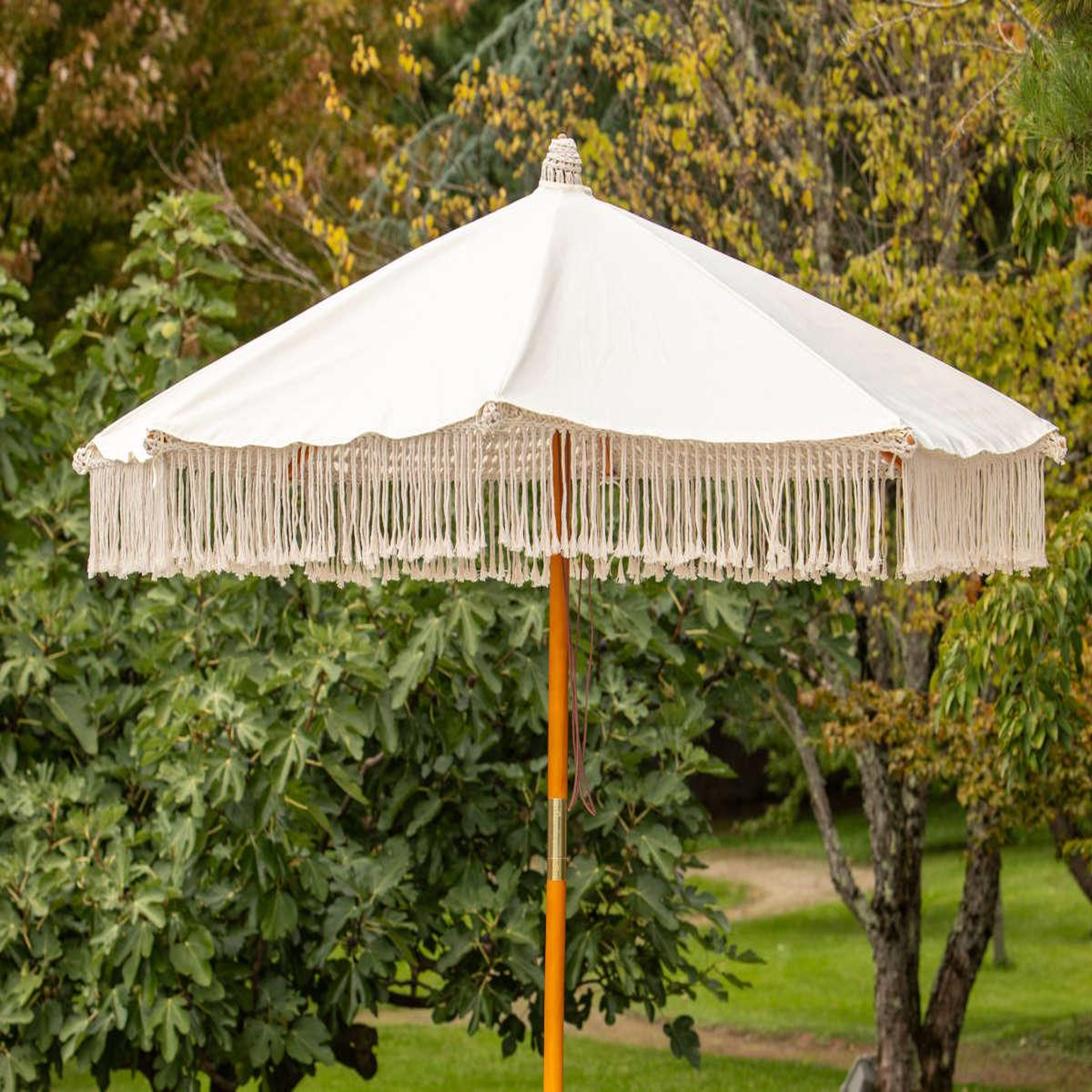 Voir la diapositive 2 : Jardiline Parasol Macramé en polycoton avec toile occultant amovible Ø250 cm - Jardiline