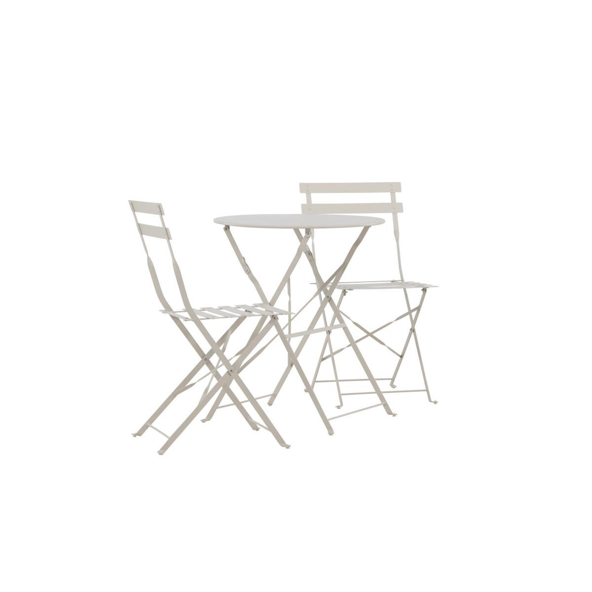 Voir la diapositive 3 : Paris Prix Ensemble table de jardin & 2 chaises  tao  71cm beige