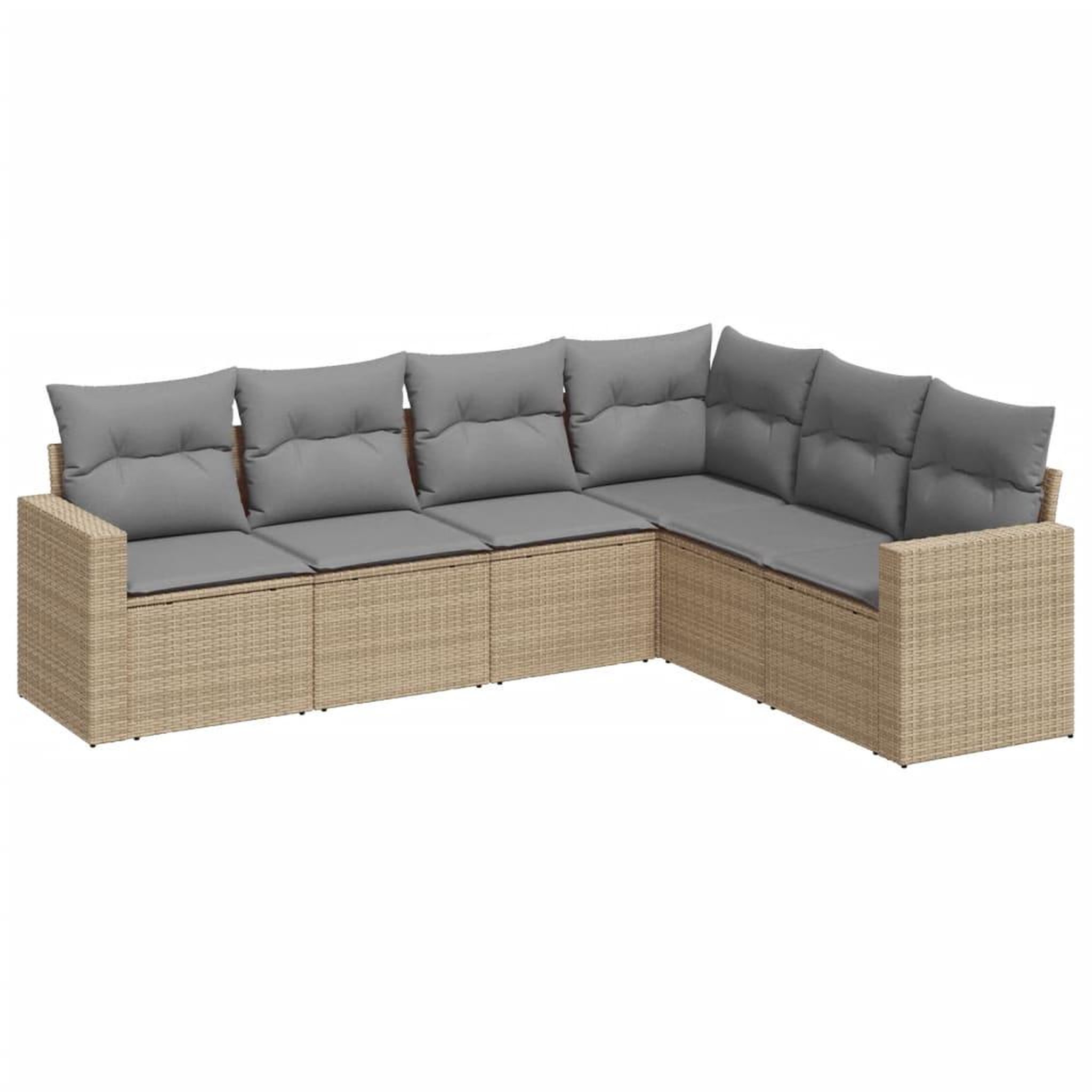 Voir la diapositive 2 : VIDAXL Salon de jardin avec coussins 6 pcs beige resine tressee