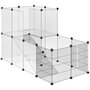 Voir la diapositive 1 : PAWHUT Cage parc enclos modulable rongeurs 2 niveaux 27 panneaux fil métallique noir PP transparent