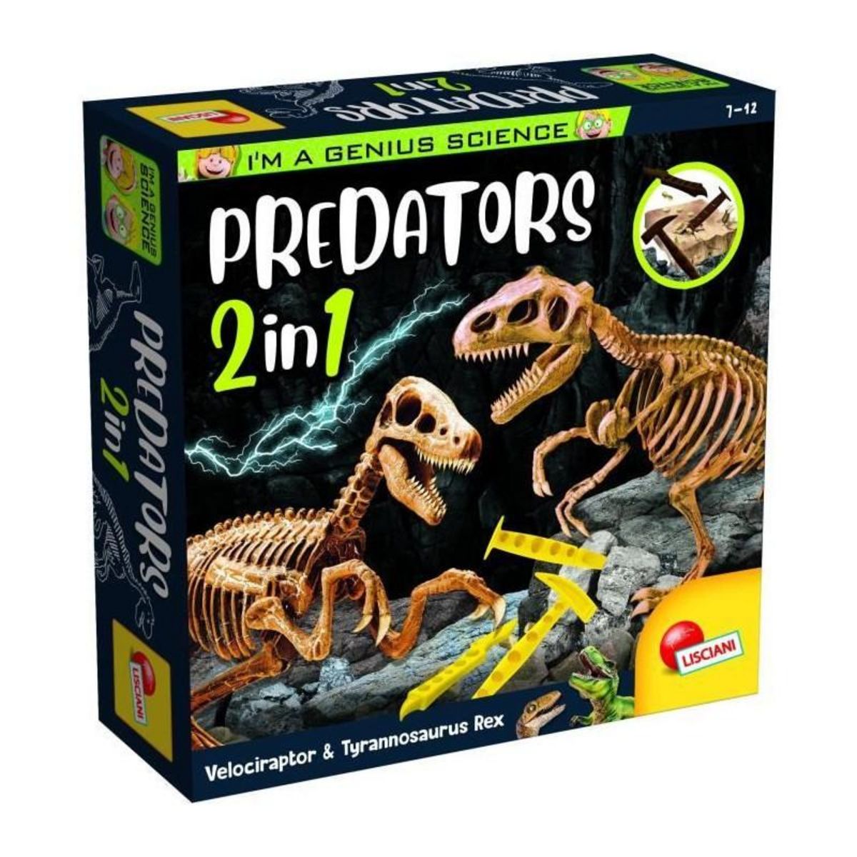 LISCIANI GIOCHI Génius Science - jeu scientifique - Predators 2 en 1 - a creuser et a construire - LISCIANI