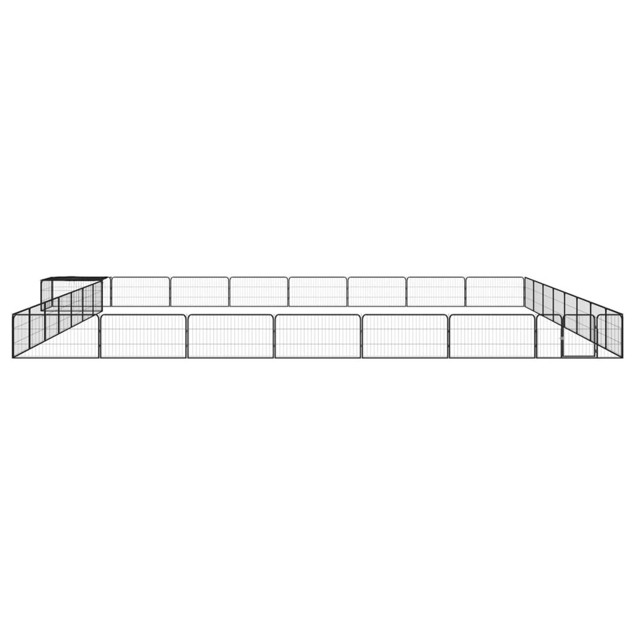 Voir la diapositive 2 : VIDAXL Parc pour chien 32panneaux Noir 100x50cm Acier enduit de poudre