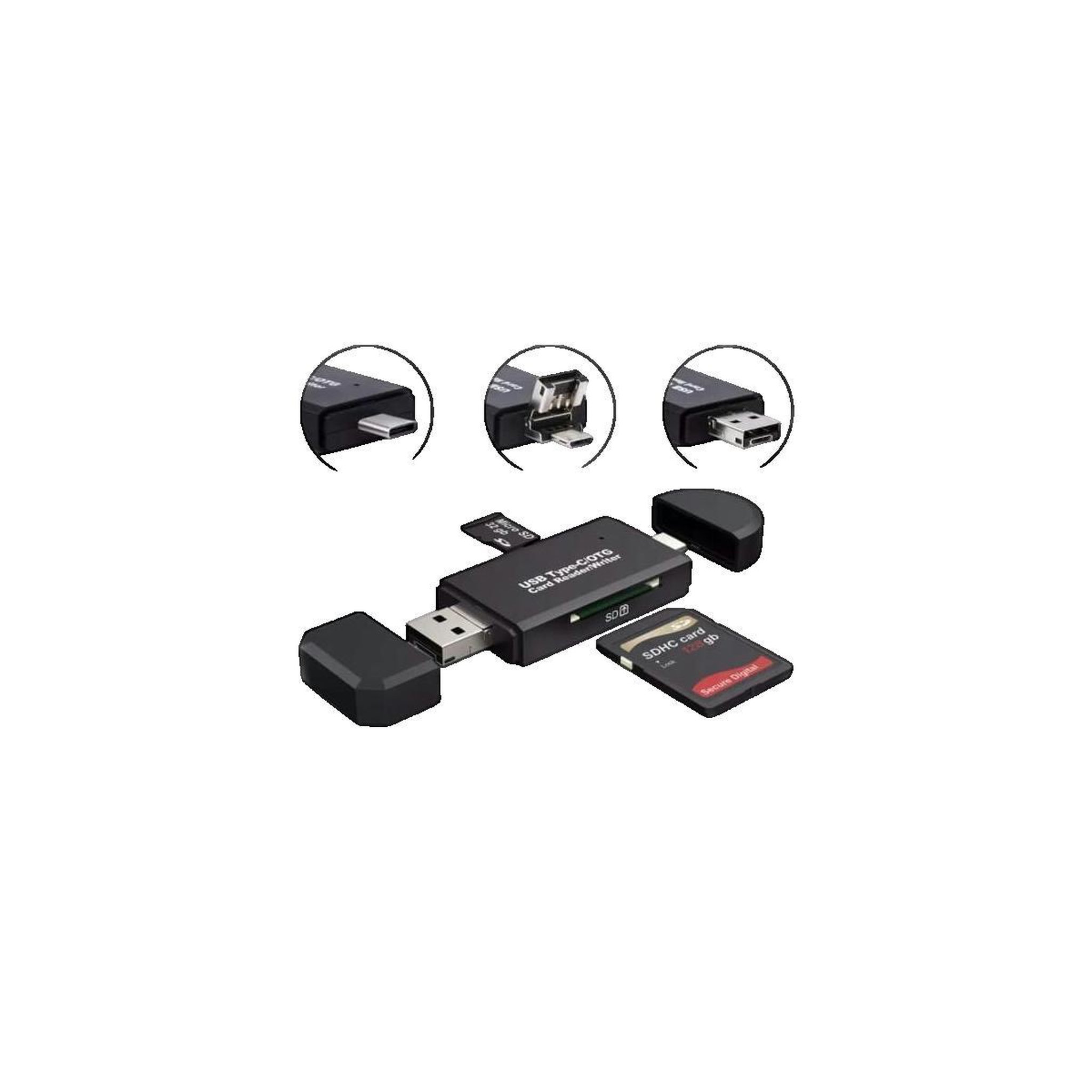 ZENITECH Lecteur de cartes mémoire Zenwire 5-en-1 USB 2.0/3.0 Noir