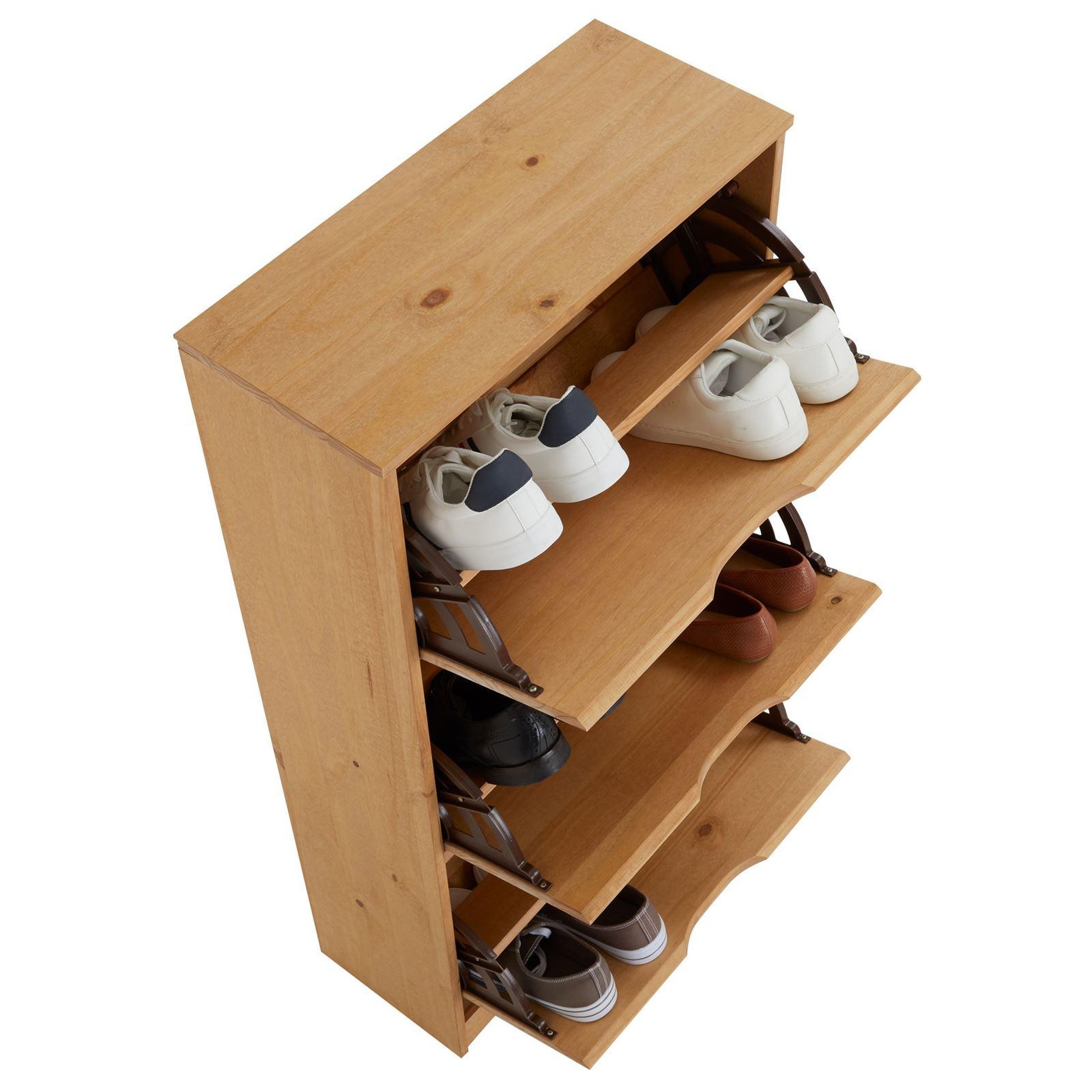 Voir la diapositive 5 : IDIMEX Meuble à chaussures en pin BASIL