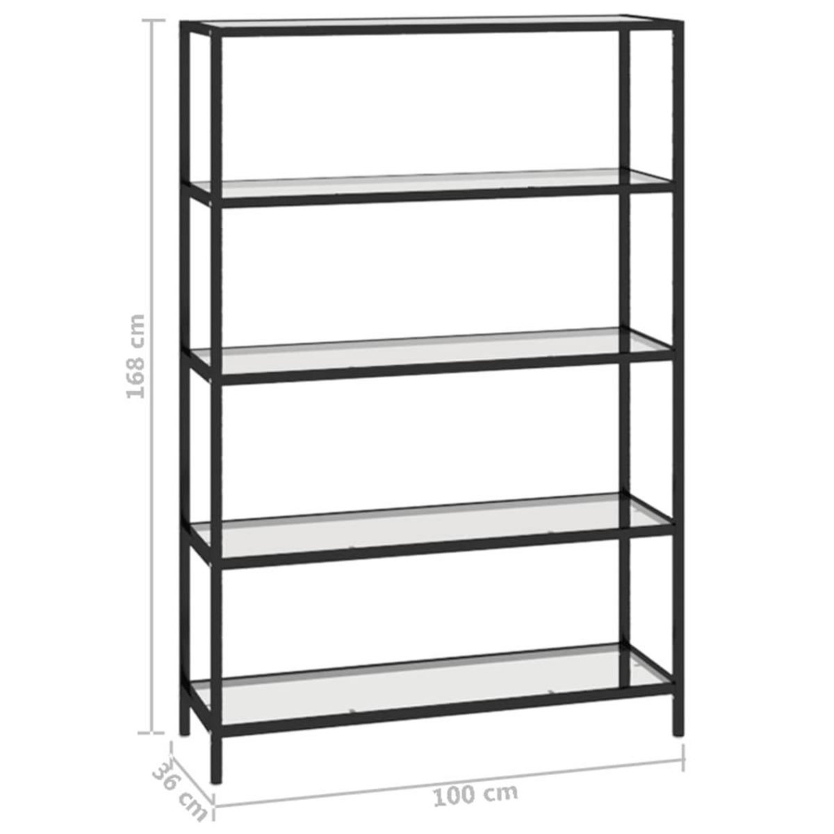 VIDAXL Etagere transparent 100x36x168 cm verre trempe