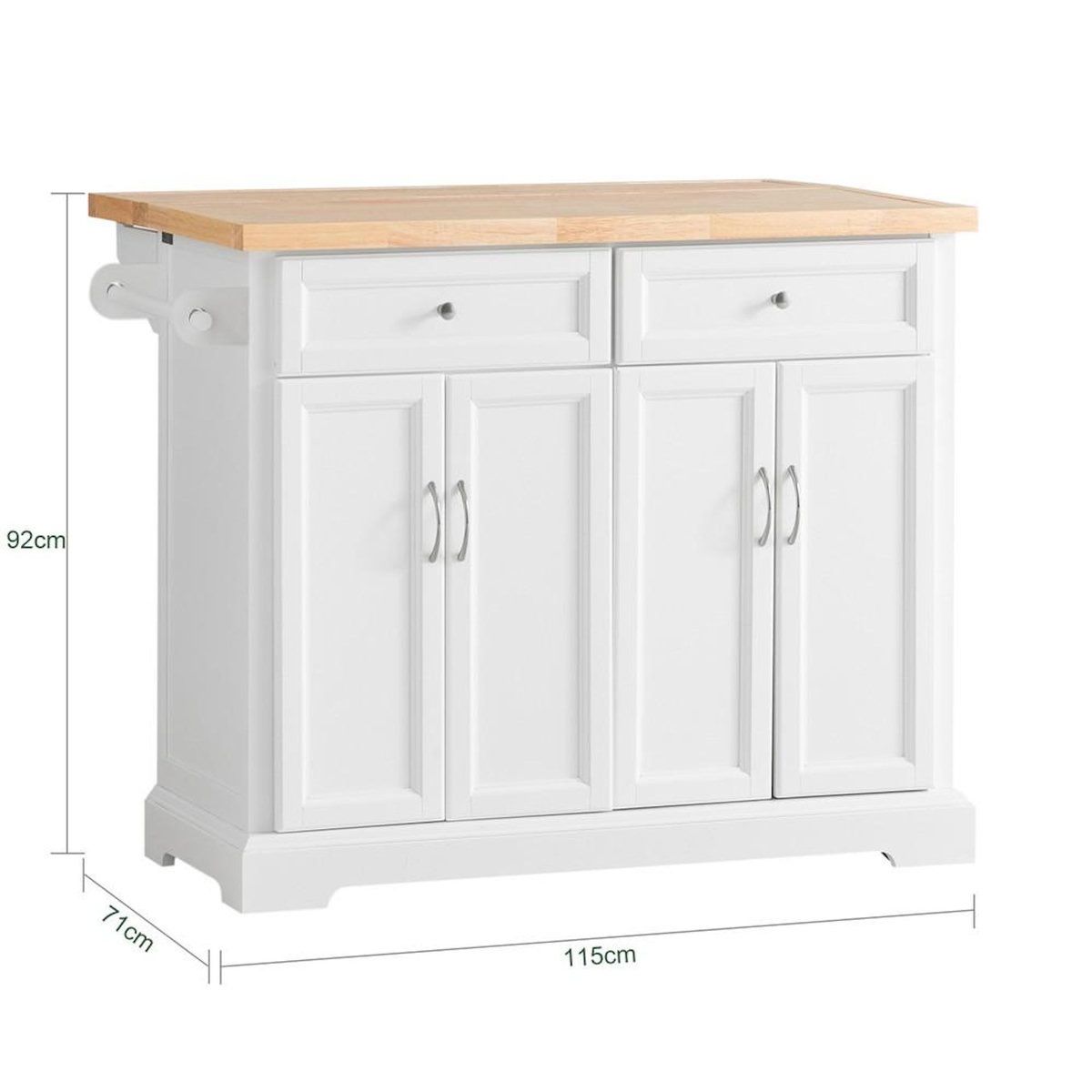 SOBUY SoBuy - Îlot De Cuisine à deux tiroirs - Classique - FKW71